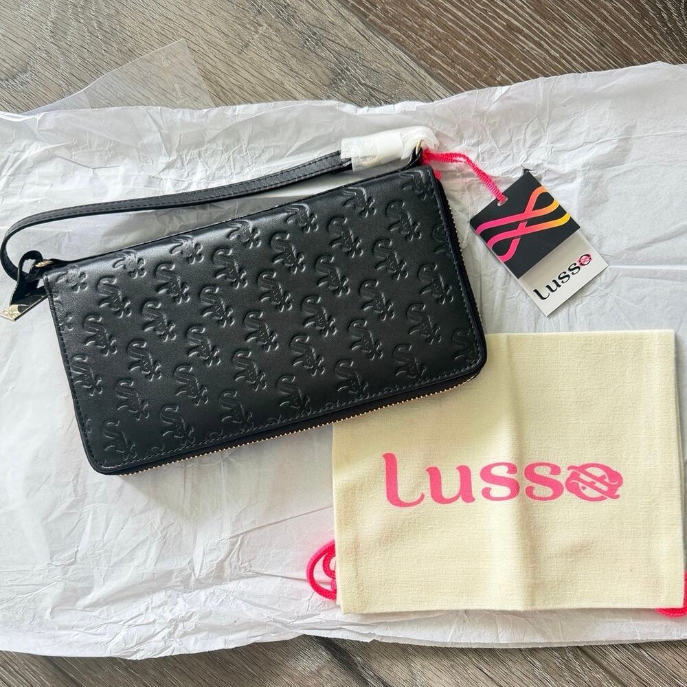 Lusso Chicago White Sox Rose Continental Wallet Black Leather NWT MLB